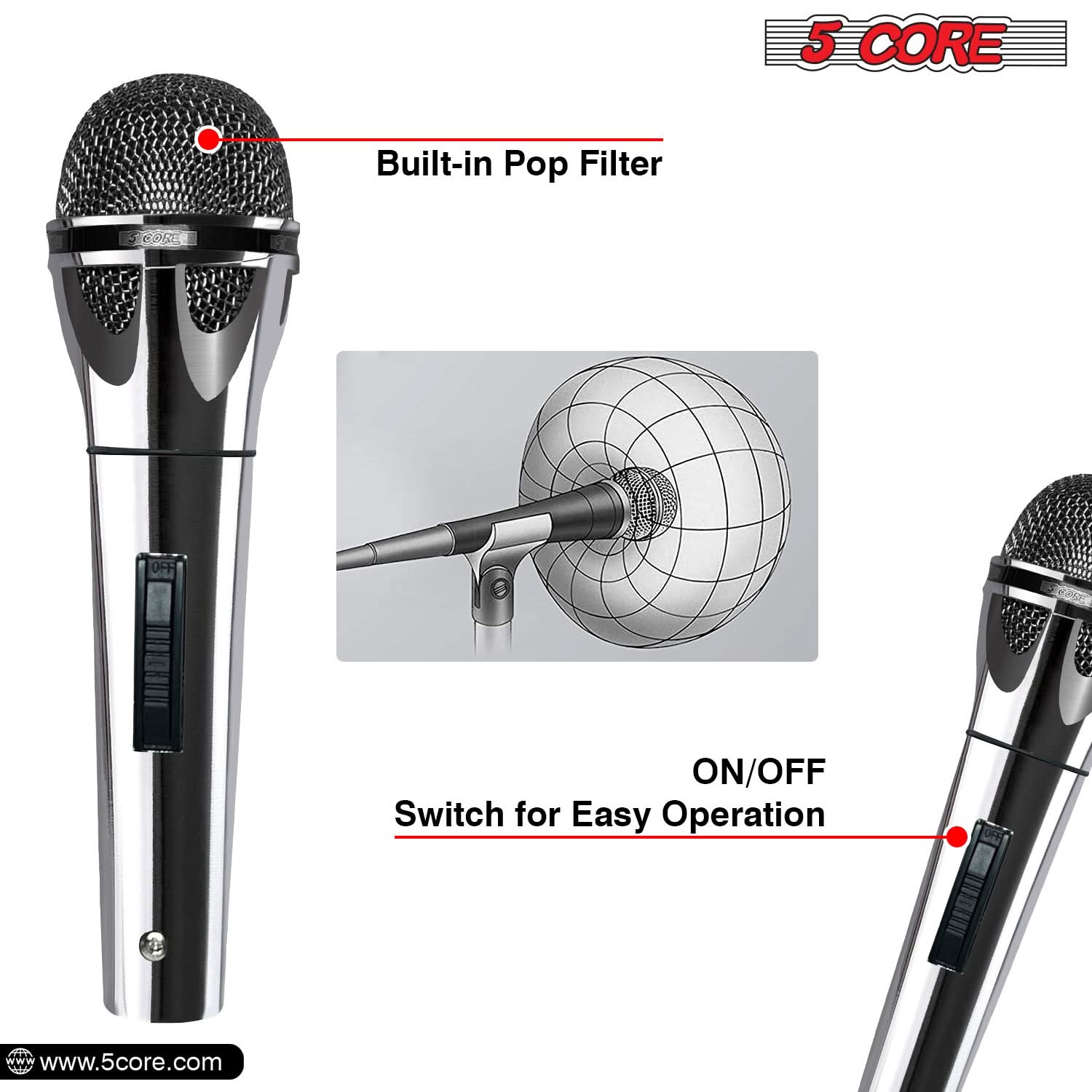 5 Core XLR Microphone Dynamic  - Shure Mic Sm58 评论和价格
